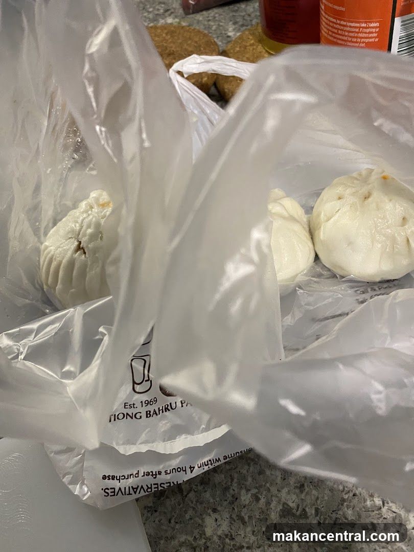 Bao buns in plastic bag