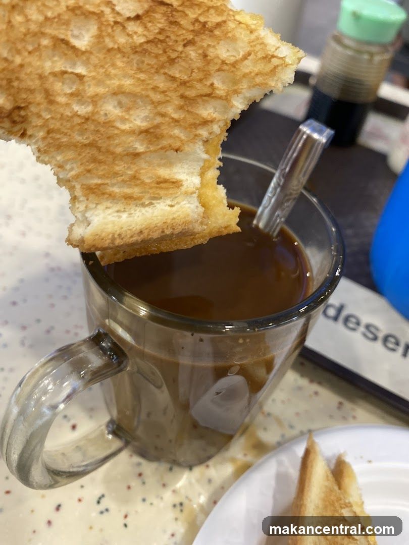 Toasted bread with coffee