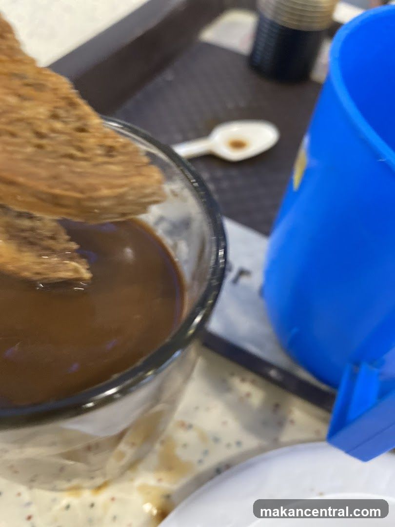 Food and drink at counter