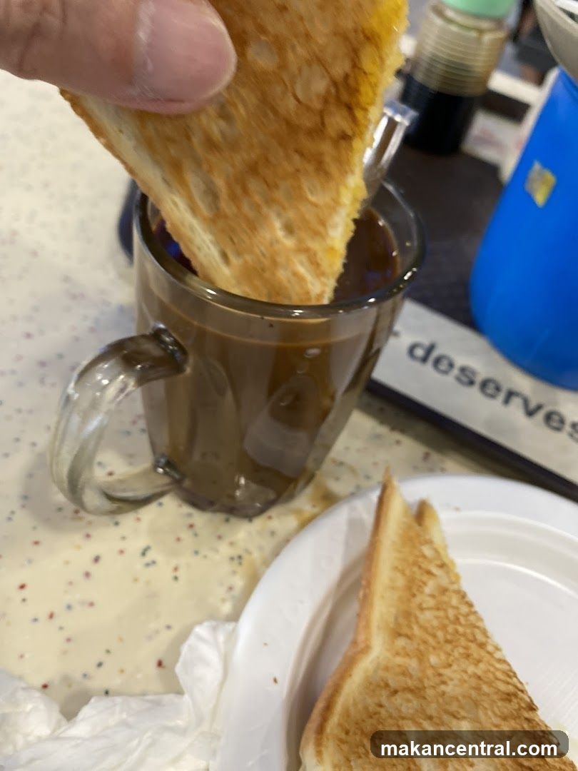 Food and drink at counter
