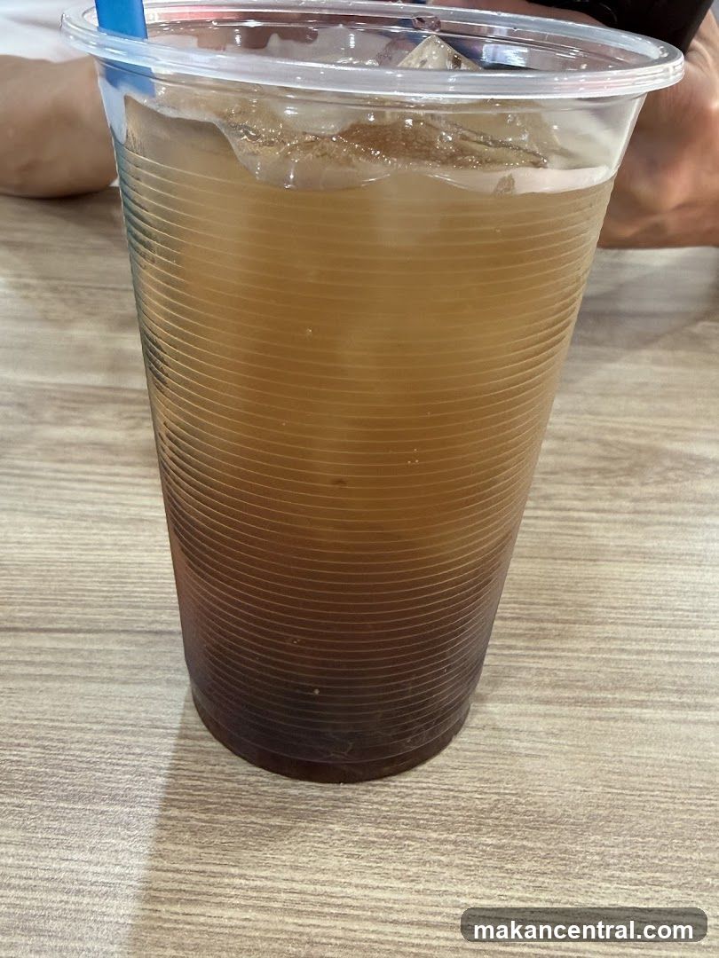 Iced beverage in plastic cup