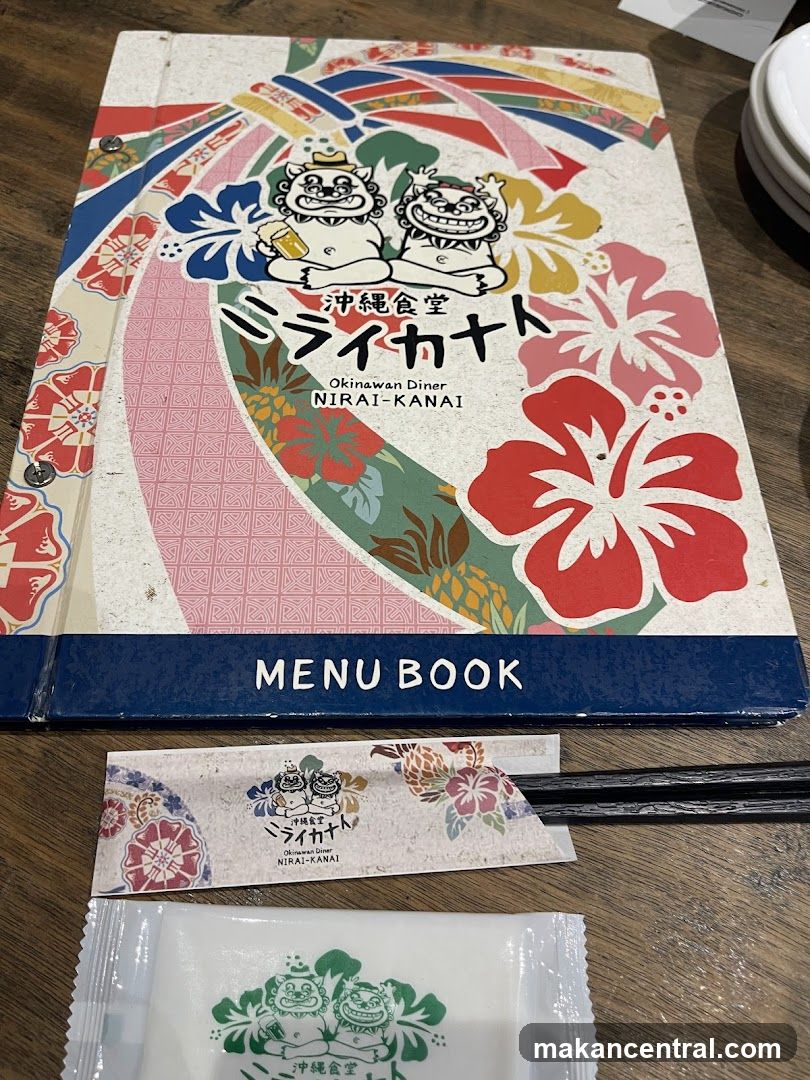 Okinawan Diner NIRAI-KANAI Menu Book and Branded Items