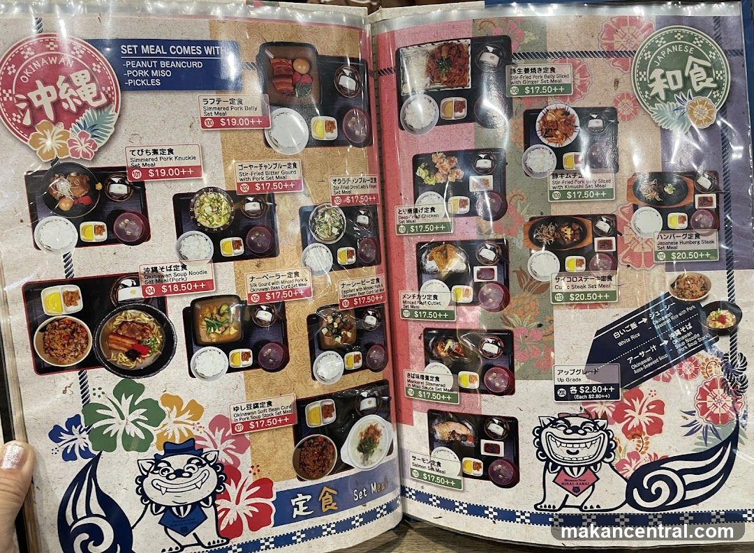 Japanese Set Meal Menu