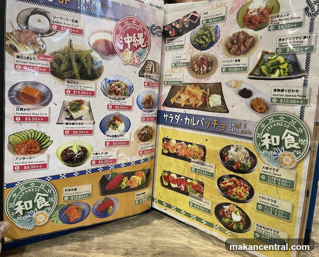 Japanese Cuisine Menu