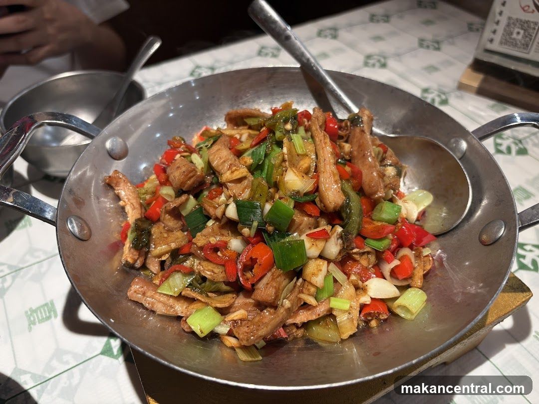 Food dish in metal wok