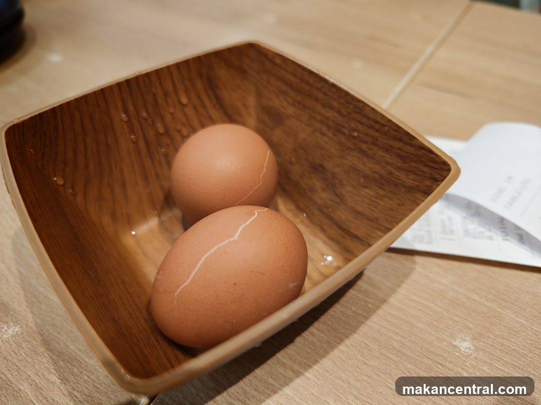 Eggs in wooden bowl