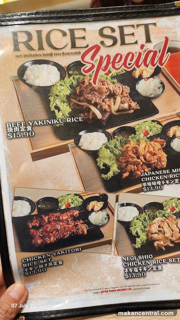 Rice Set Special Menu