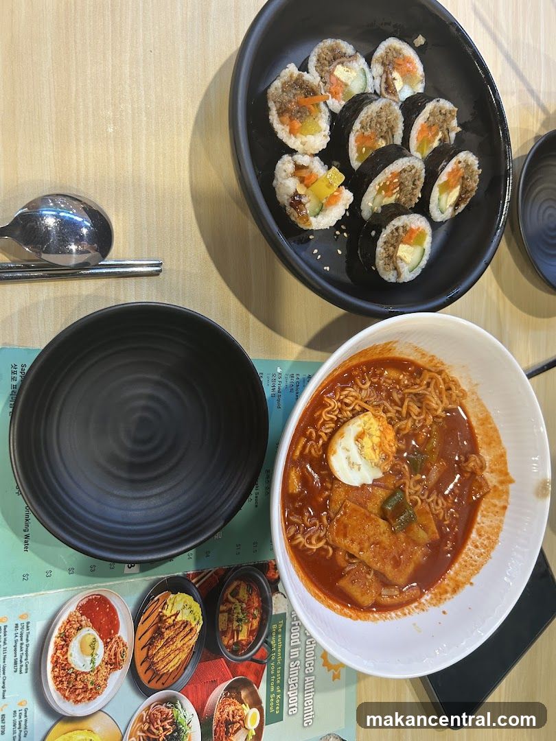 Tabletop meal with Korean dishes