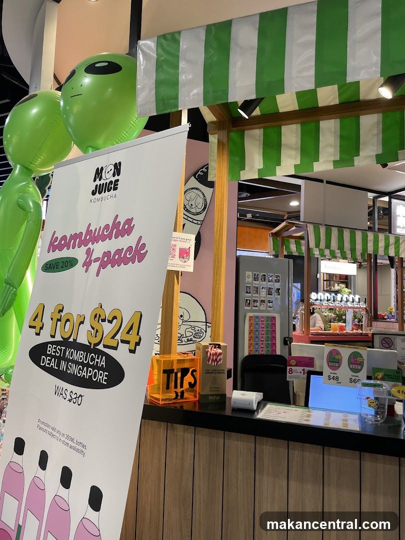 Kombucha Stand with Promotional Signage