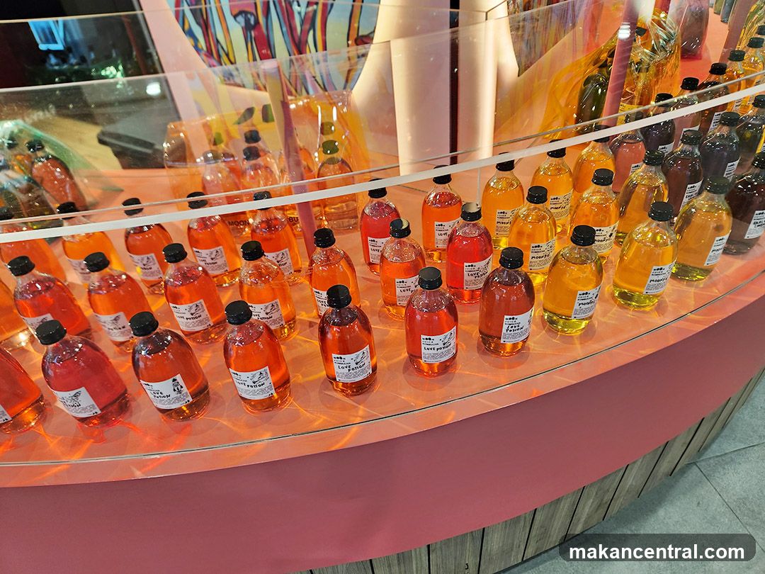 Display of bottled beverages