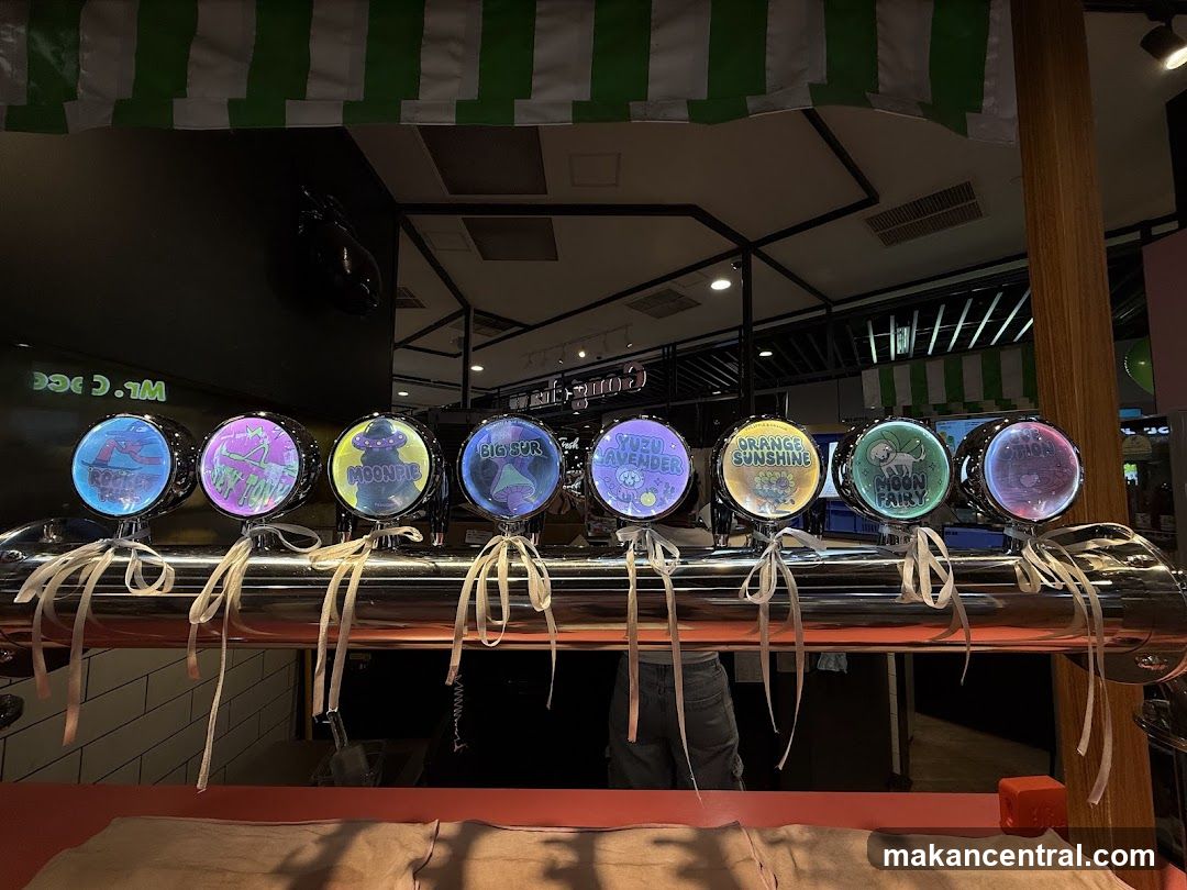 Beer taps at a beverage stall