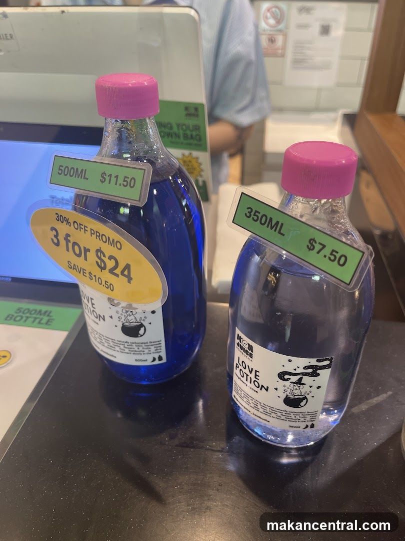 Love Potion Bottles on Counter