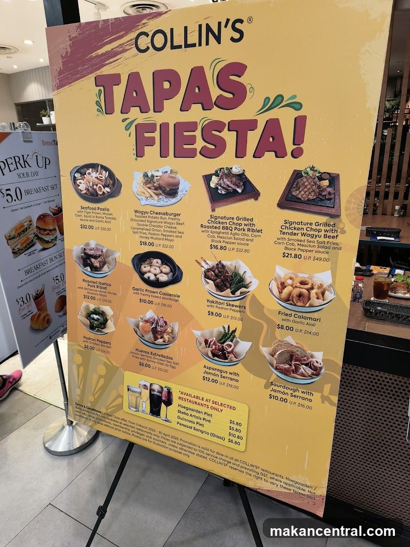 Collin's Tapas Fiesta Menu