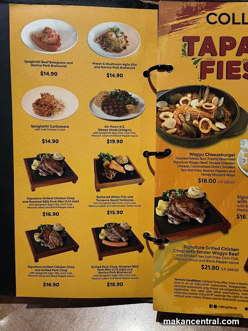 Collins' Tapas Fiesta Menu