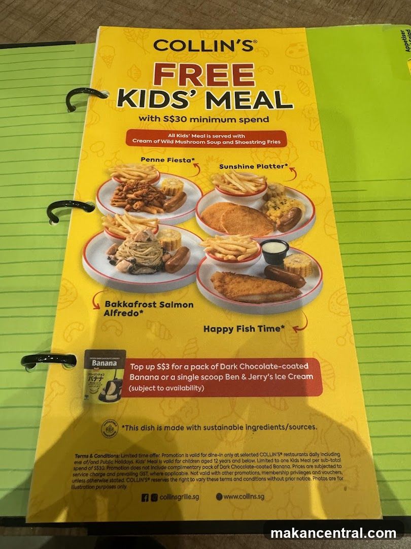 Collins' Free Kids' Meal Promotion Flyer