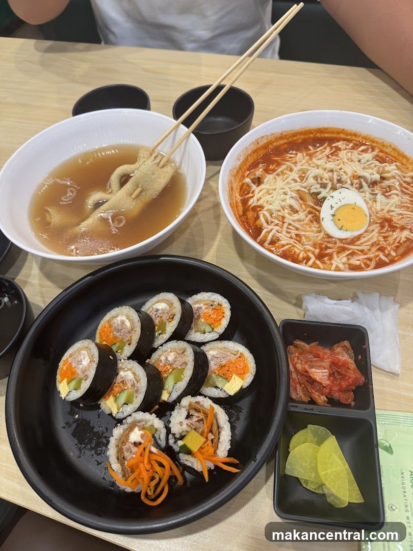 Dining Table with Korean Food