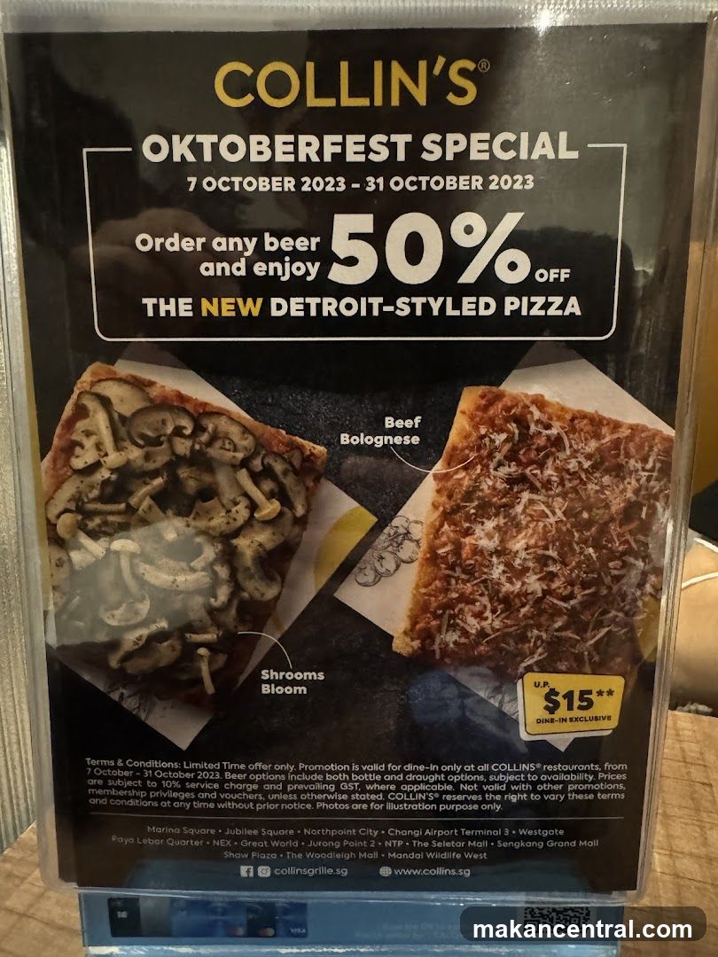 Collins' Oktoberfest Special Advertisement