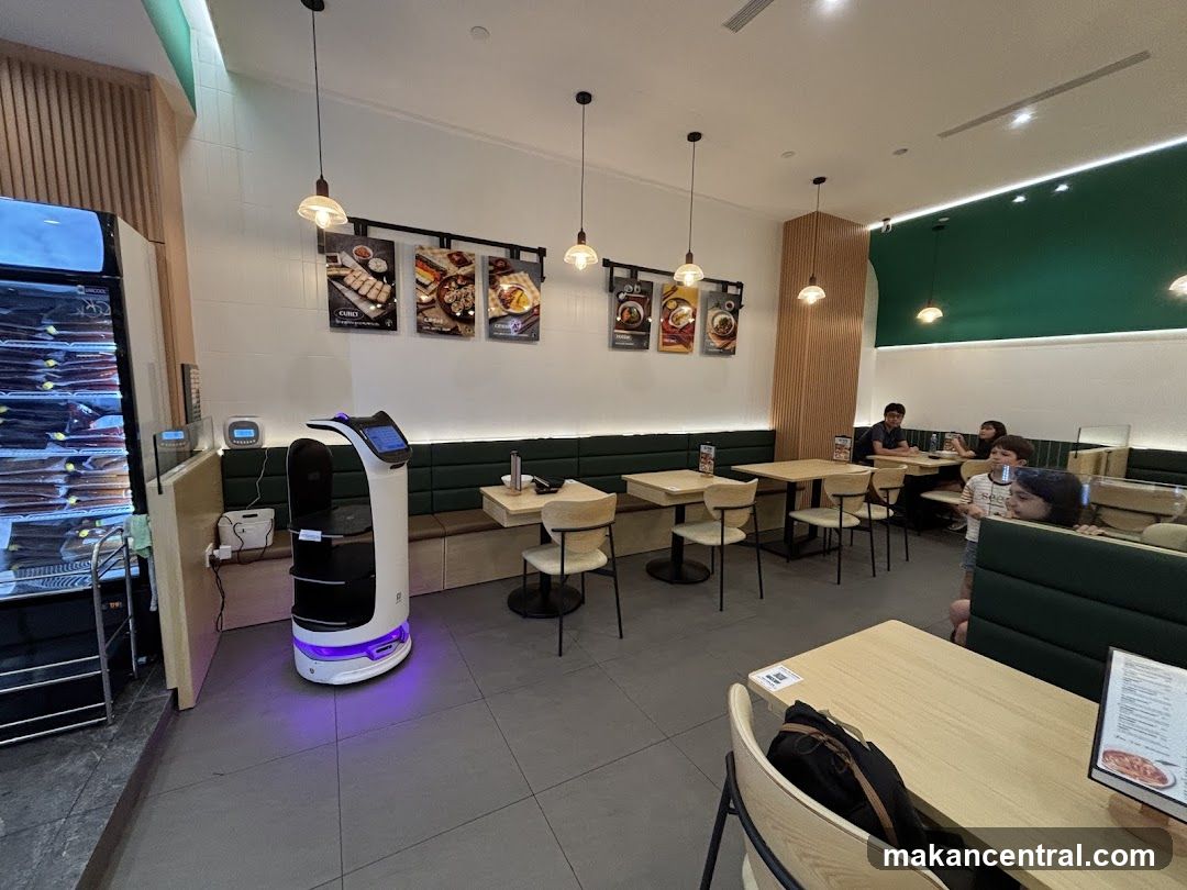 Restaurant Interior with Delivery Robot