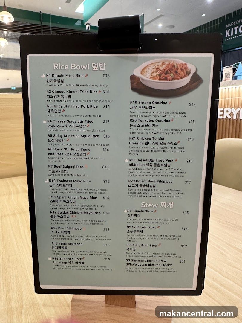 Rice Bowl Menu