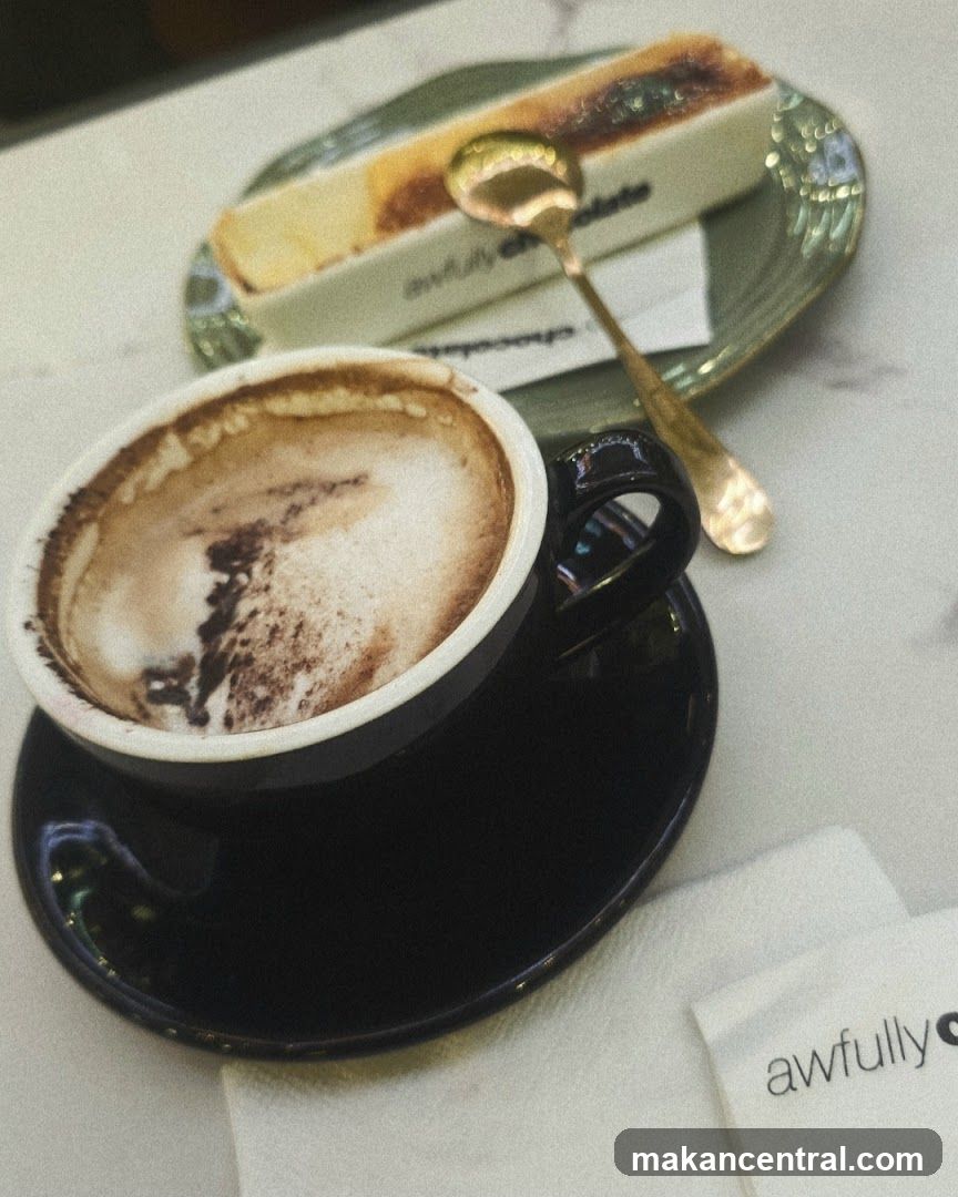 Coffee and dessert at a café