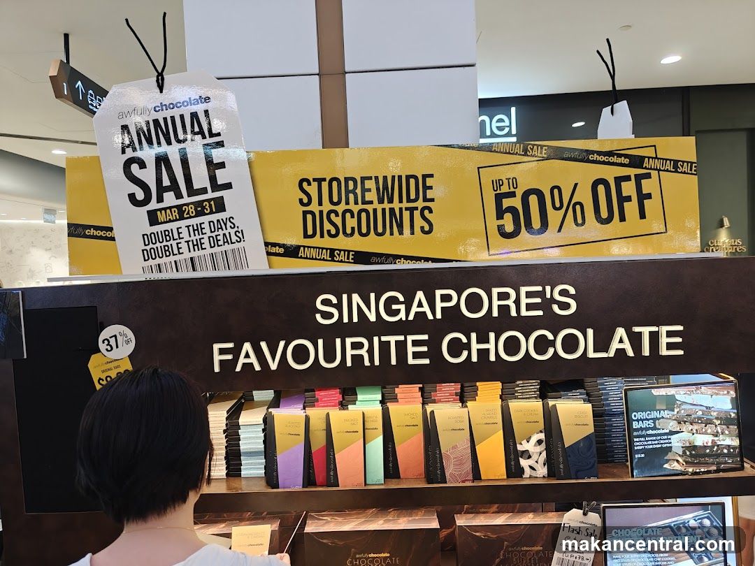 Awfully Chocolate Annual Sale Display