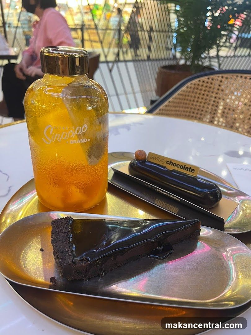Table Setting with Dessert and Beverage