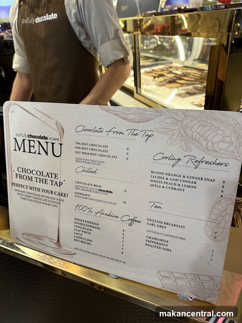 Awfully Chocolate Cafe Menu