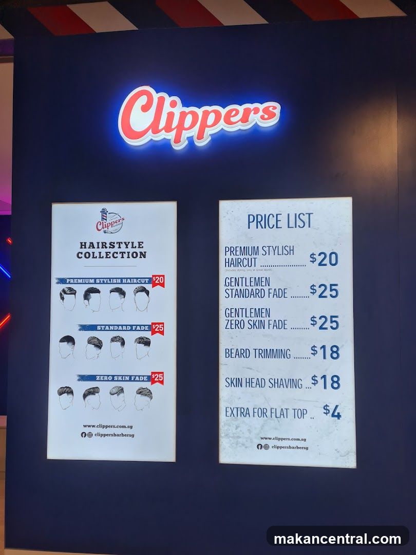 Clippers Hairstyle Menu