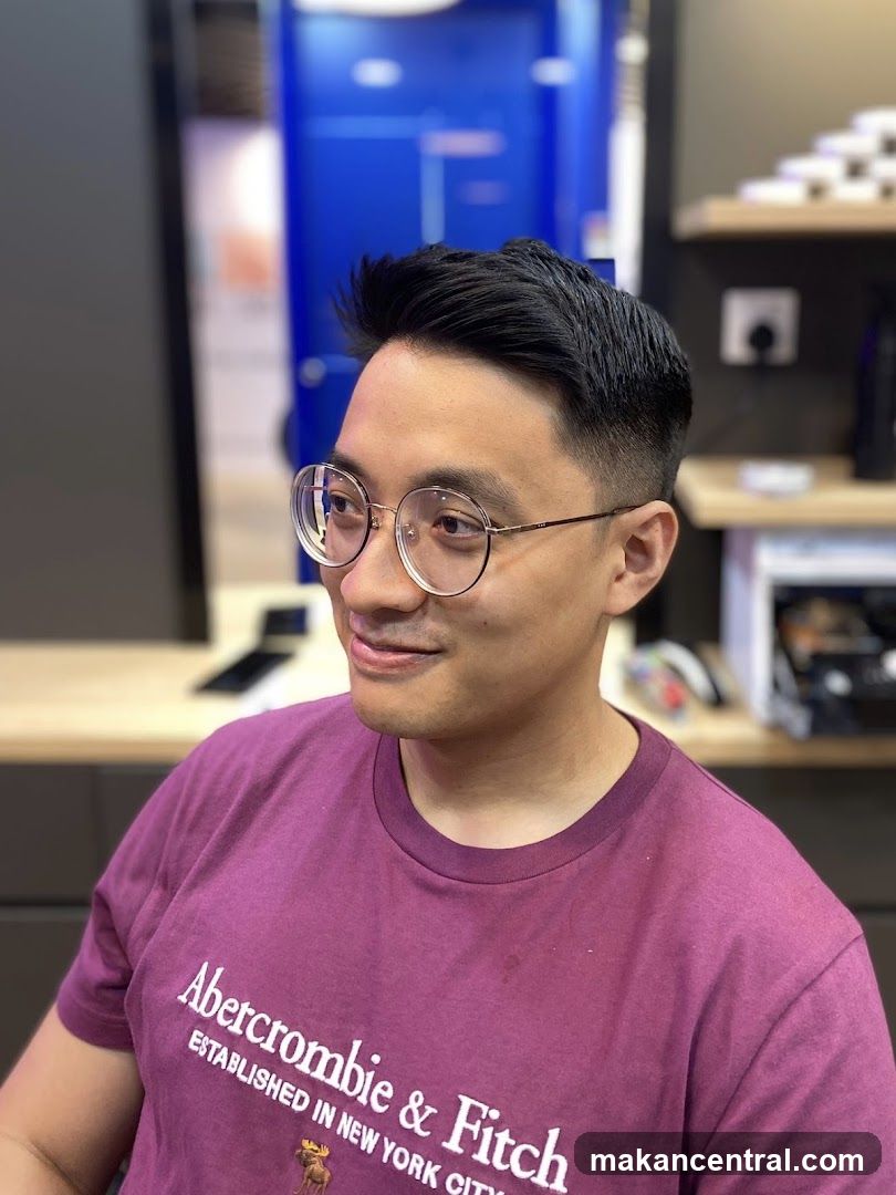 Interior shot of a person in a retail or service environment