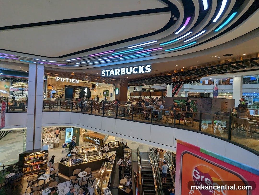 Interior of multi-level shopping mall