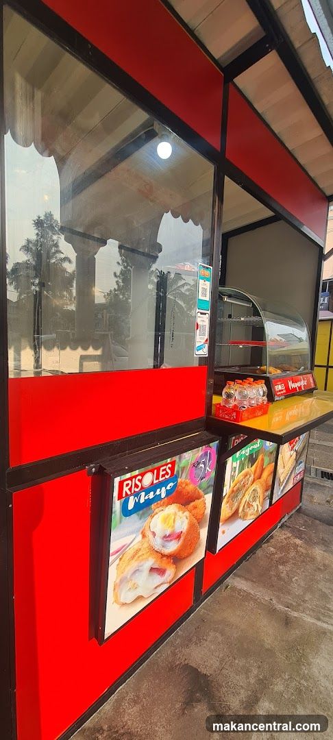 Red food stall exterior