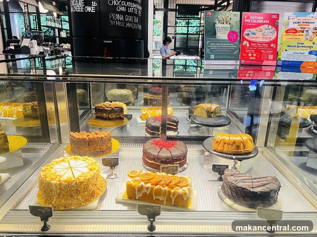 Cake Display in Café Interior