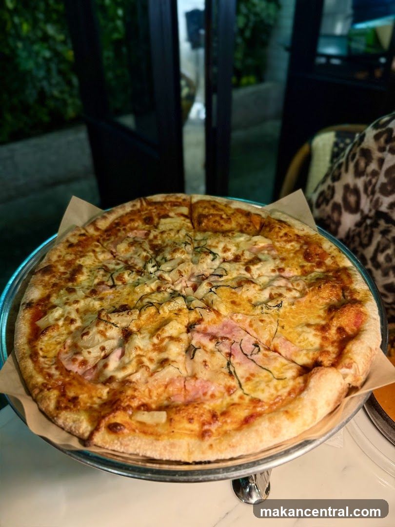 Pizza on display