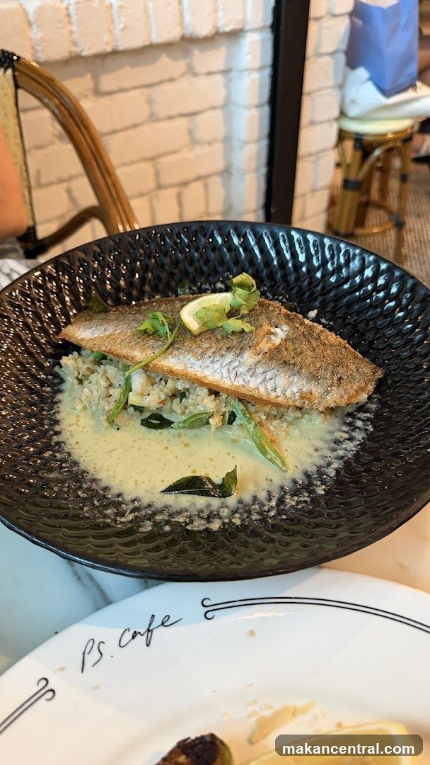 Food dish in restaurant interior