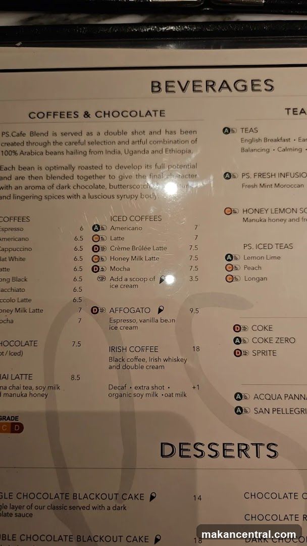 Beverages Menu