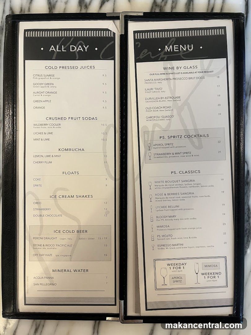 All Day Menu and Wine by Glass