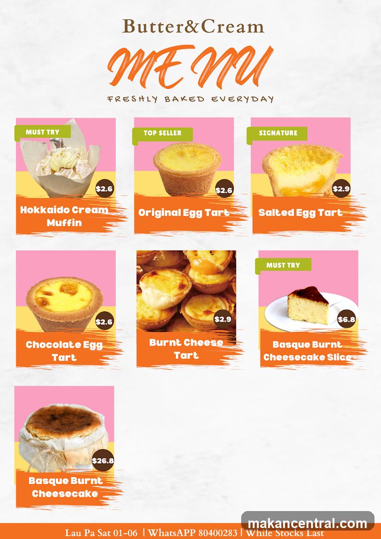 Butter&Cream Menu