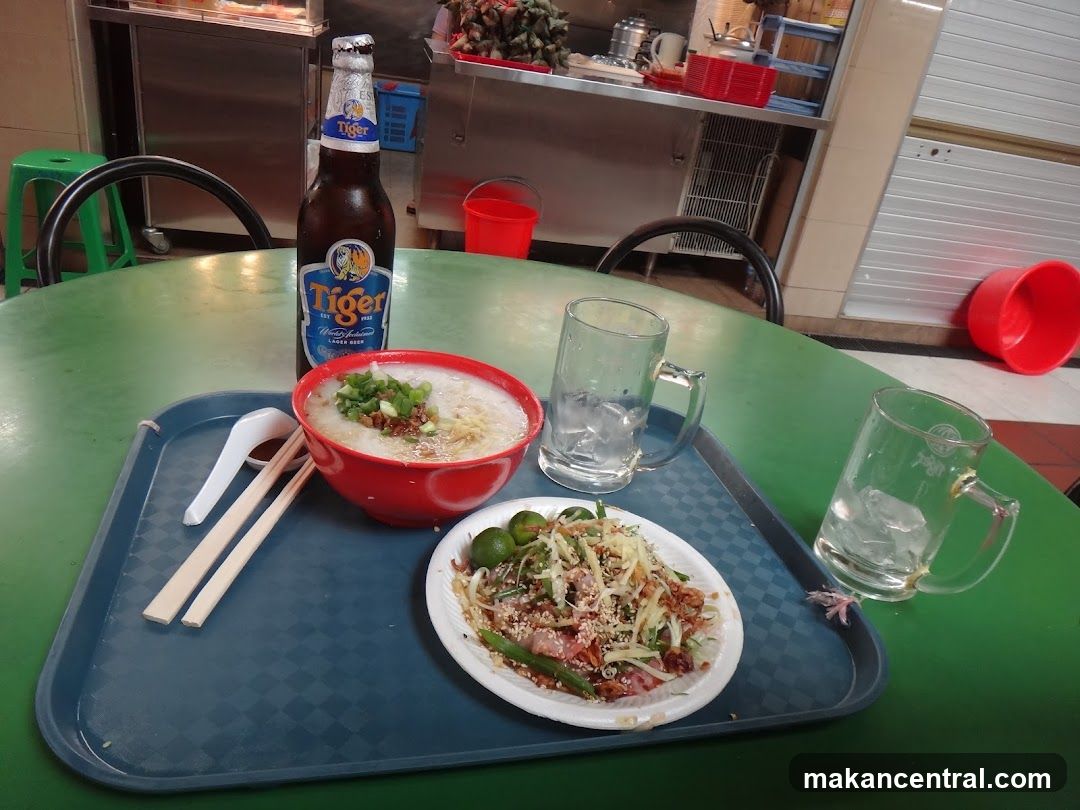 Food and drink at a stall
