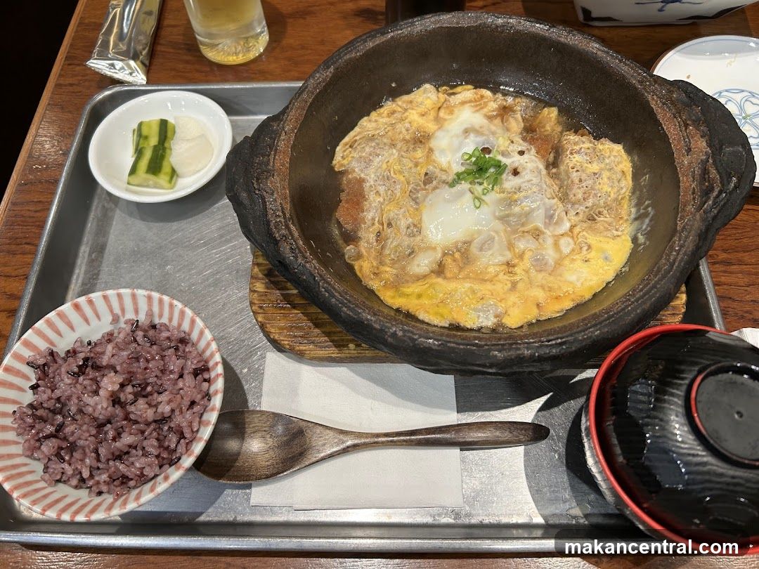 Katsudon with Rice and Pickles