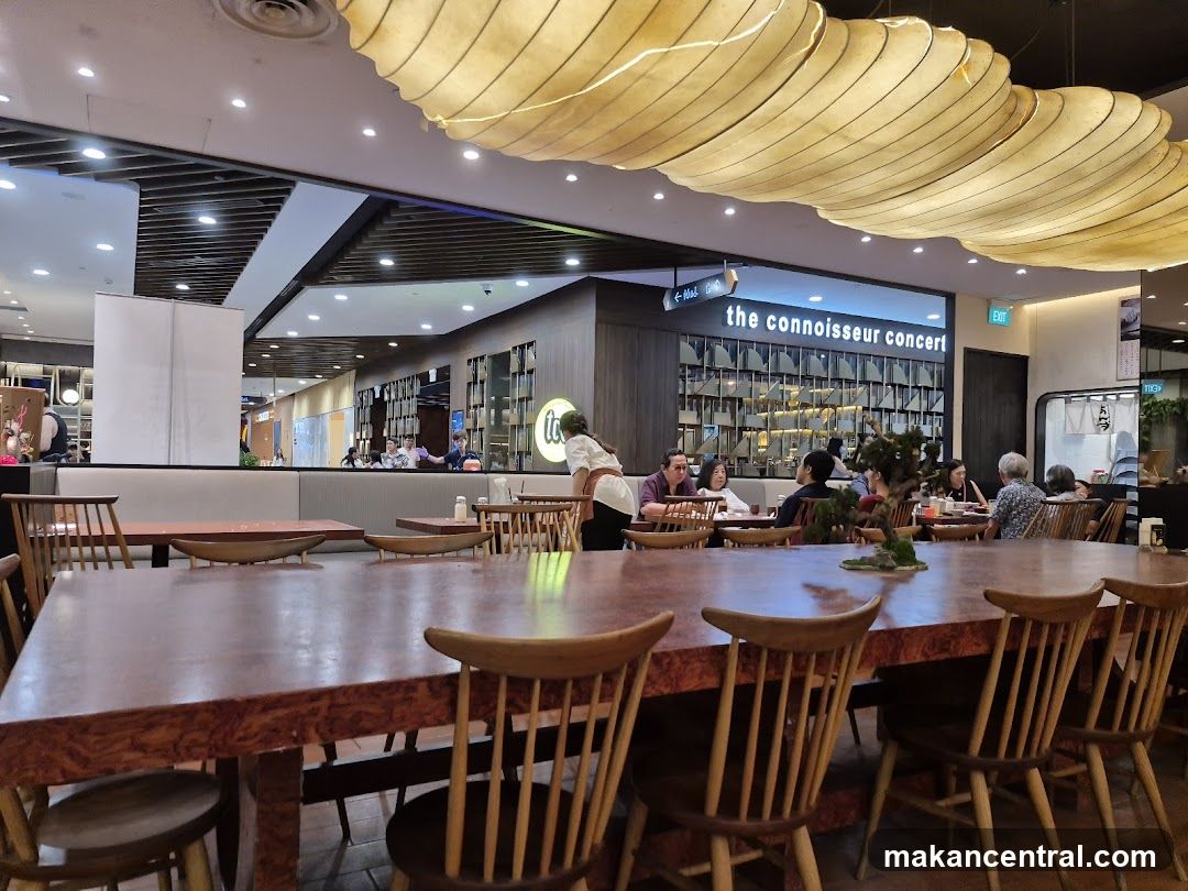 Restaurant Interior with Large Wooden Table