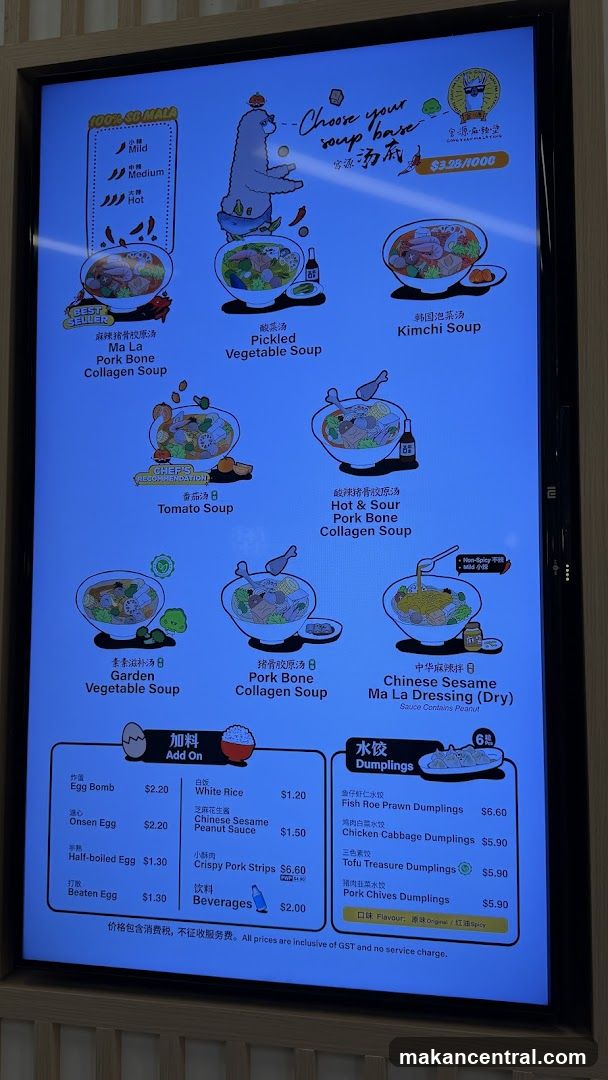 Soup Menu