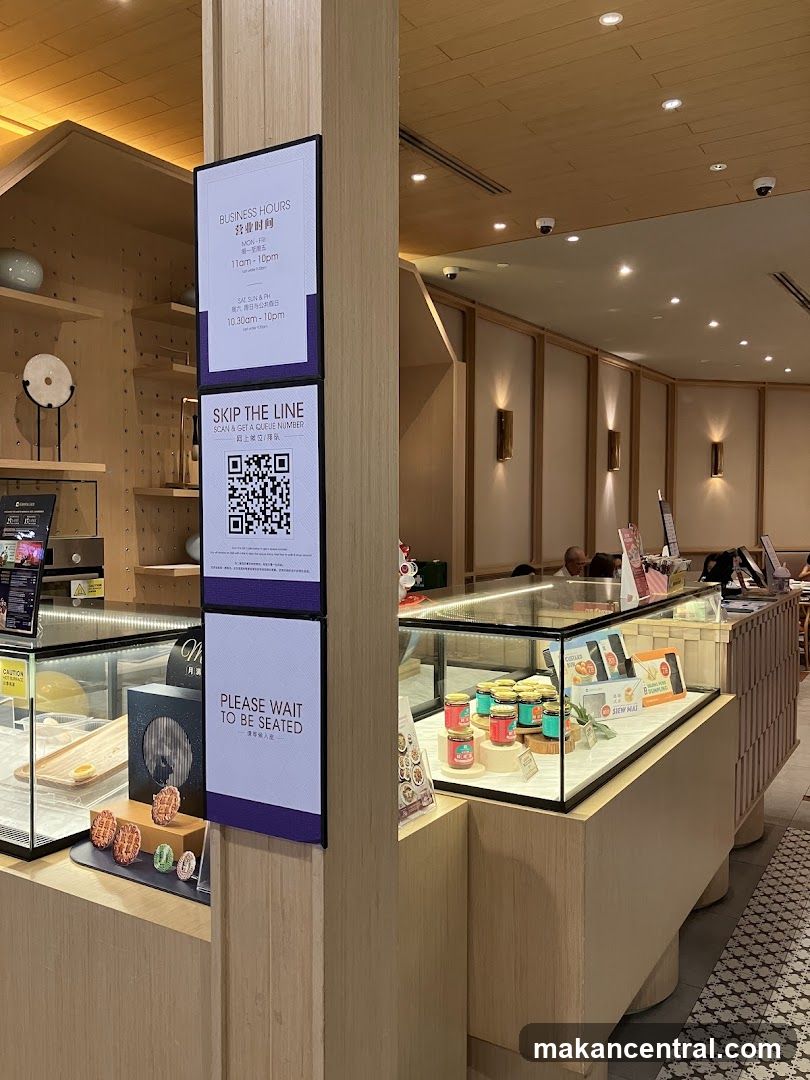 Cafe Interior with Business Hours Signage