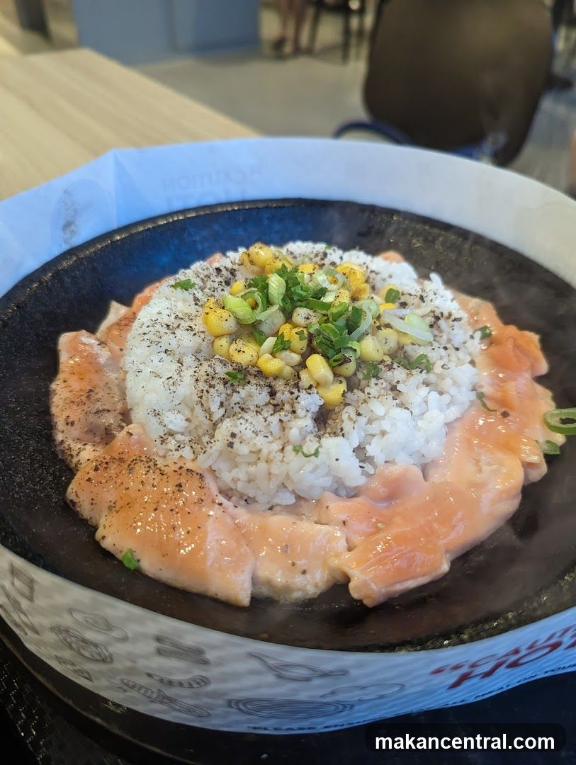 Salmon and Rice Sizzling Plate