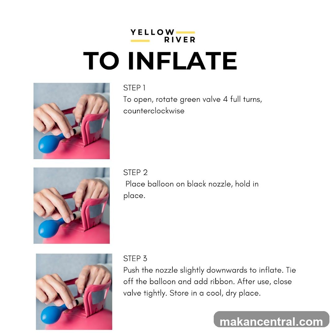 Instructions for inflating balloons