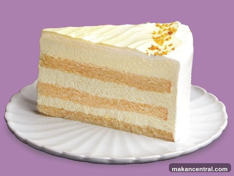 Slice of layered cake