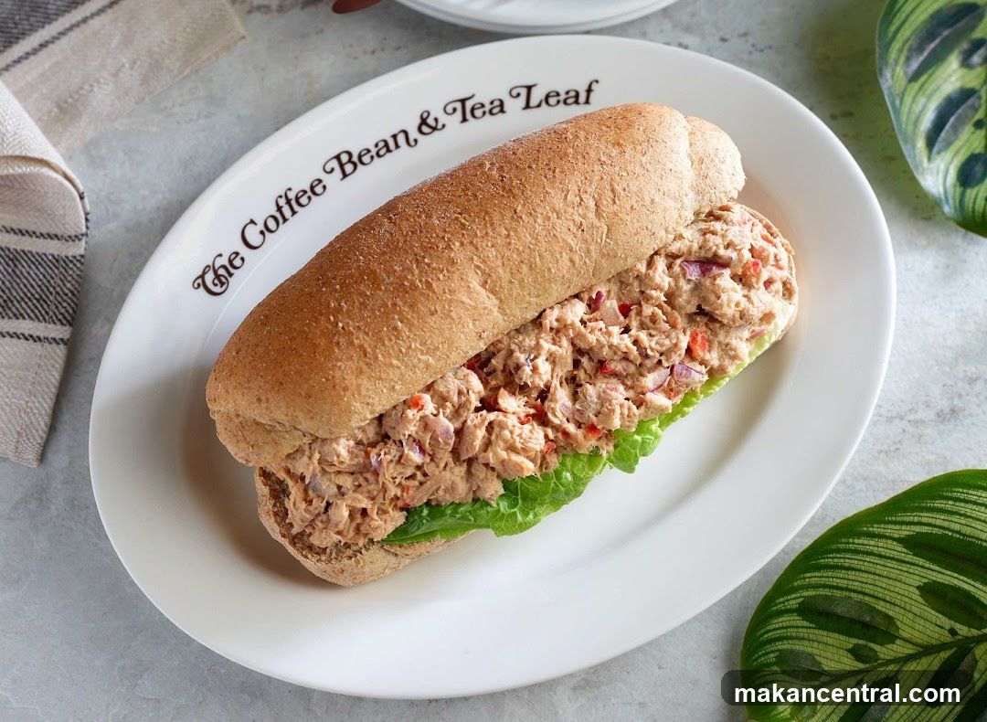 Tuna Sandwich on a White Plate