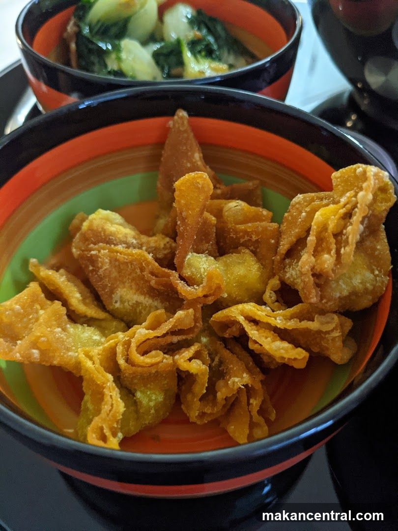 Fried Wontons in a Bowl