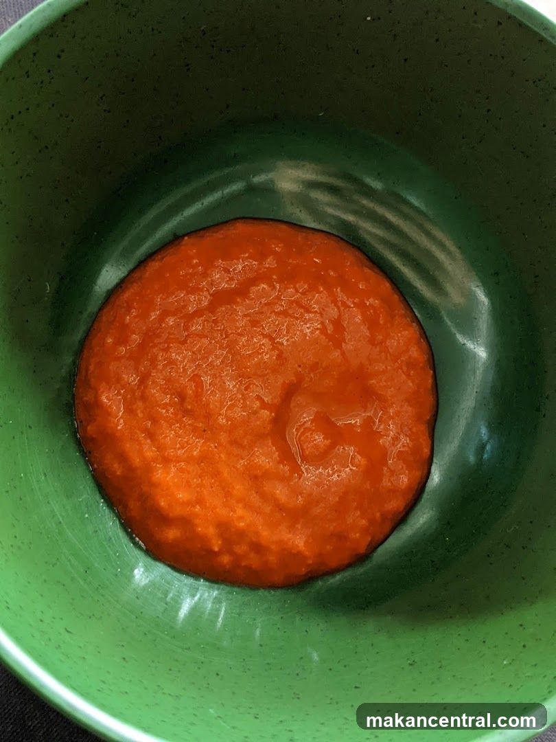 Orange Puree in Green Bowl