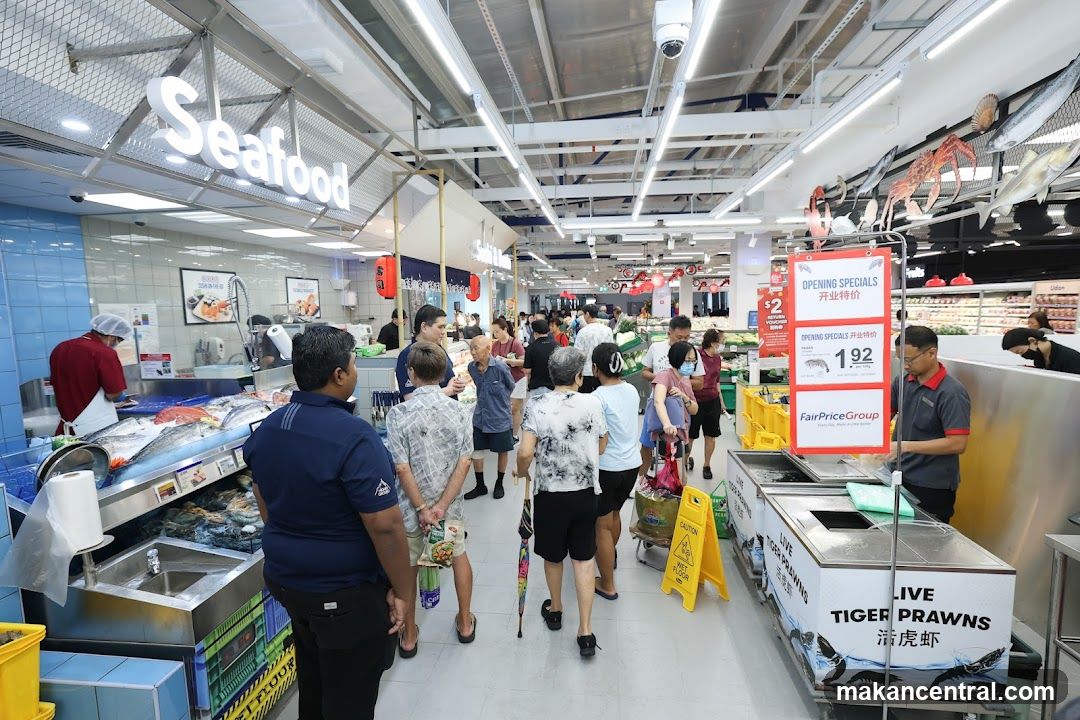 Supermarket Seafood and Prawns Section