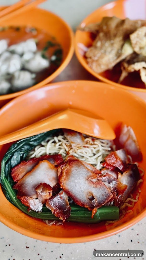 Food served in orange bowls